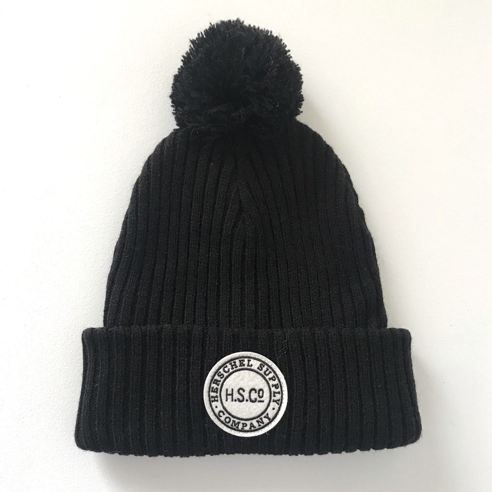 NEW Black Pom-Pom Beanie + FREE GIFT